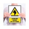Pictograma archivo 2000 atencion cuidado con los perros pvc amarillo luminiscente 210x297 mm