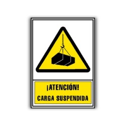 Pictograma archivo 2000 atencion carga suspendida pvc amarillo luminiscente 210x297 mm