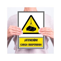 Pictograma archivo 2000 atencion carga suspendida pvc amarillo luminiscente 210x297 mm