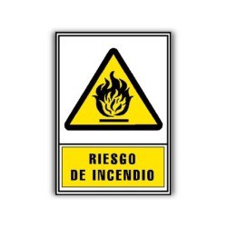 Pictograma archivo 2000 riesgo de incendio pvc amarillo luminiscente 210x297 mm