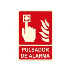 Pictograma archivo 2000 pulsador de alarma pvc rojo luminiscente 210x300 mm