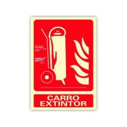 Pictograma archivo 2000 carro extintor pvc rojo luminiscente 210x300 mm