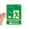Pictograma archivo 2000 salida emergencia escalera sube izquierda pvc verde luminiscente 224x300 mm