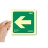 Pictograma archivo 2000 flecha izquierda pvc verde luminiscente 224x224 mm