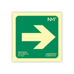 Pictograma archivo 2000 flecha derecha pvc verde luminiscente 224x224 mm