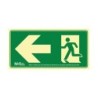 Pictograma archivo 2000 salida de emergencia izquierda pvc verde luminiscente 160x320 mm
