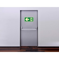 Pictograma archivo 2000 salida de emergencia izquierda pvc verde luminiscente 160x320 mm