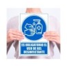 Pictograma archivo 2000 obligatorio el uso de gel desinfectante pvc color azul 210x297 mm