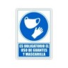 Pictograma archivo 2000 obligatorio el uso de guantes y mascarilla pvc color azul 210x297 mm