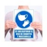 Pictograma archivo 2000 obligatorio el uso de guantes y mascarilla pvc color azul 210x297 mm