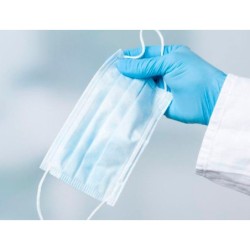 Pictograma archivo 2000 obligatorio el uso de guantes y mascarilla pvc color azul 210x297 mm