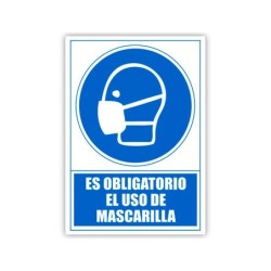 Pictograma archivo 2000 obligatorio el uso de mascarilla pvc color azul 210x297 mm