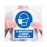 Pictograma archivo 2000 obligatorio el uso de mascarilla pvc color azul 210x297 mm