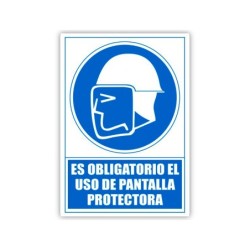 Pictograma archivo 2000 obligatorio uso de pantalla protectora pvc color azul 210x297 mm