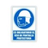 Pictograma archivo 2000 obligatorio uso de pantalla protectora pvc color azul 210x297 mm