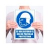 Pictograma archivo 2000 obligatorio uso de pantalla protectora pvc color azul 210x297 mm