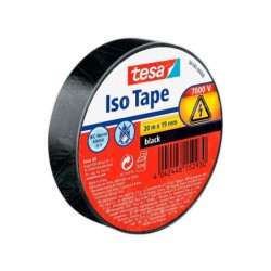 Cinta adhesiva aislante tesa 20 mt x 19 mm color negro