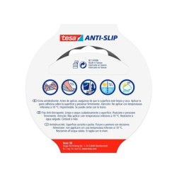 Cinta antideslizante adhesiva tesa uso interior / exterior color negro 15 mt x 25 mm