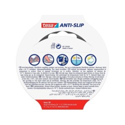 Cinta antideslizante adhesiva tesa uso interior / exterior color negro 5 mt x 25 mm