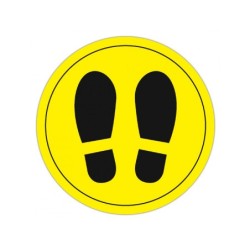Circulo de señalizacion adhesivo apli para suelo pvc 100 mc pies color amarillo/negro diametro 30 cm