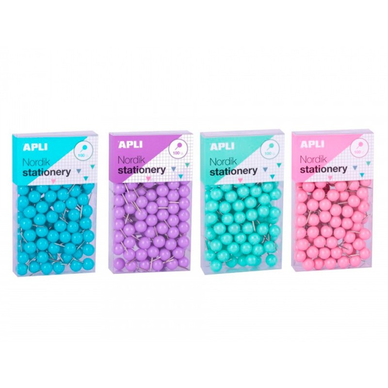 Aguja señalizadora apli redonda nordik 9 x 20 mm color pastel surtidos caja de 100 unidades Aguja señalizadora apli redonda nordik 9 x 20 mm color pastel surtidos caja de 100 unidades
