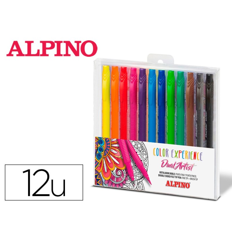 Rotulador alpino dual artist color experience estuche de 12 unidades colores surtidos Rotulador alpino dual artist color experience estuche de 12 unidades colores surtidos