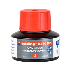 Tinta rotulador edding pizarra blanca btk-25 color rojo bote 25 ml