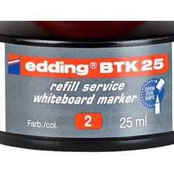 Tinta rotulador edding pizarra blanca btk-25 color rojo bote 25 ml
