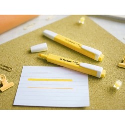 Rotulador stabilo fluorescente fino swing cool pastel amarillo cremoso