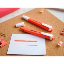 Rotulador stabilo fluorescente fino swing cool pastel coral meloso