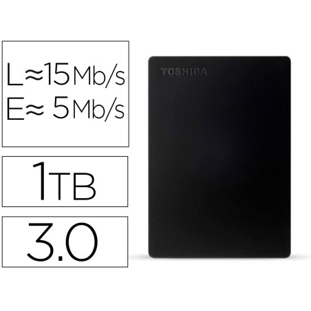 Disco duro externo toshiba canvio slim hdd 2,50\ 5.000 mbit/s usb 3.0 1 tb color negro