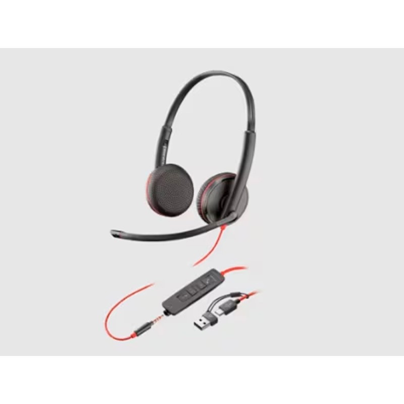 Auricular plantronics blackwire 3320 diadema cable usb-c/a con microfono cert. microsoft teams Auricular plantronics blackwire 3320 diadema cable usb-c/a con microfono cert. microsoft teams