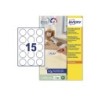 Etiqueta adhesiva avery blanca redonda removible para laser ink-jet fotocopiadora 51 mm caja de 375 unidades