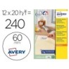 Etiqueta adhesiva avery blanca redonda removible para laser ink-jet fotocopiadora 60 mm caja de 240 unidades