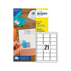 Etiqueta adhesiva cubriente avery permanente para impresora laser blanca 63,5x 38,1 mm caja de 525 unidades
