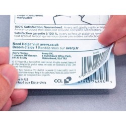 Etiqueta adhesiva cubriente avery permanente para impresora laser blanca 99,1x57 mm caja de 250 unidades