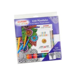 Set de dibujo alpino color experience 24 lapices de colores y libro de 120 mandalas