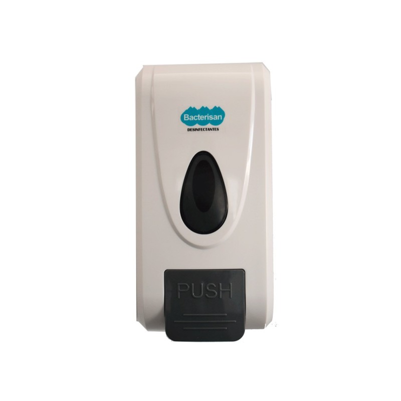 Dispensador para gel y jabon bacterisan para pared manual capacidad 800 ml color blanco 120x110x240 mm Dispensador para gel y jabon bacterisan para pared manual capacidad 800 ml color blanco 120x110x240 mm