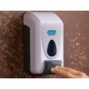 Dispensador para gel y jabon bacterisan para pared manual capacidad 800 ml color blanco 120x110x240 mm