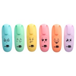 Rotulador liderpapel mini fluorescente pastel punta biselada estuche de 6 unidades colores surtidos