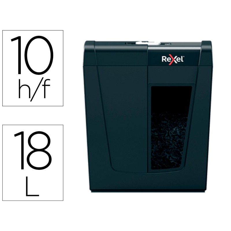 Destructora de documentos rexel secure x10 eu capacidad 10 hojas grapas clips tarjetas y cd 18 l