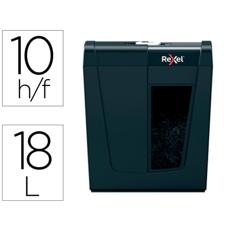 Destructora de documentos rexel secure x10 eu capacidad 10 hojas grapas clips tarjetas y cd 18 l