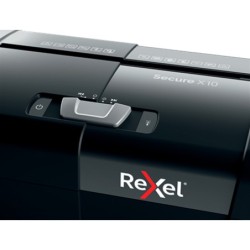 Destructora de documentos rexel secure x10 eu capacidad 10 hojas grapas clips tarjetas y cd 18 l