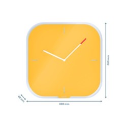 Reloj leitz cosy de pared silencioso cristal 30x30 cm amarillo
