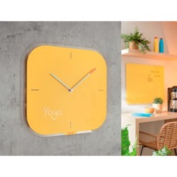 Reloj leitz cosy de pared silencioso cristal 30x30 cm amarillo