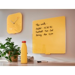 Reloj leitz cosy de pared silencioso cristal 30x30 cm amarillo