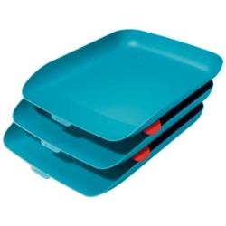 Bandeja sobremesa plastico leitz cosy set de 3 unidades azul 274x120x456 mm