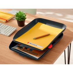 Bandeja sobremesa plastico leitz cosy set de 2 unidades gris 274x81x407 mm