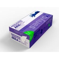 Guantes de nitrilo desechable sensitive sin polvo talla m mediana color azul caja de 100 unidades