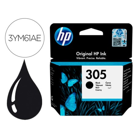 Ink-jet hp 305 deskjet 1210 / 1212 / 1255 / 2732 / 2752 / 4155 / 4158 envy 6020 / 6052 /6055 / 6420 negro 120
